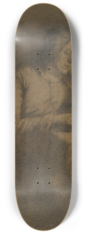Johannes Eissenhardt - Thekla Eissenhardt, die Schwester Angilbert Gbels und Frau des Kupferstechers Johannes Kaspar Eissenhardt, am Tische lesend 8.25 inch art skate deck
