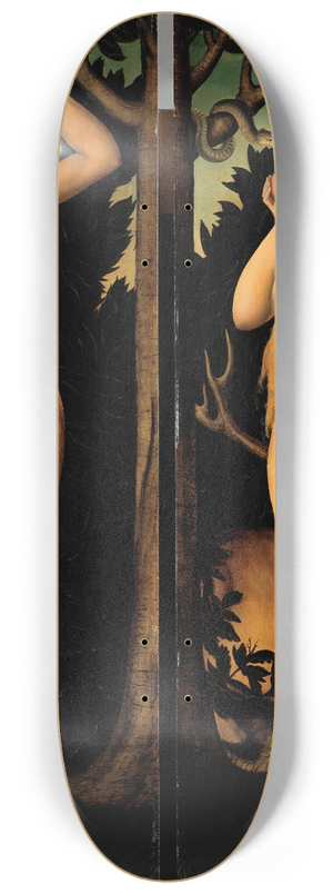 Lucas Cranach the Younger - Adam and Eve 8.25 inch art skate deck
