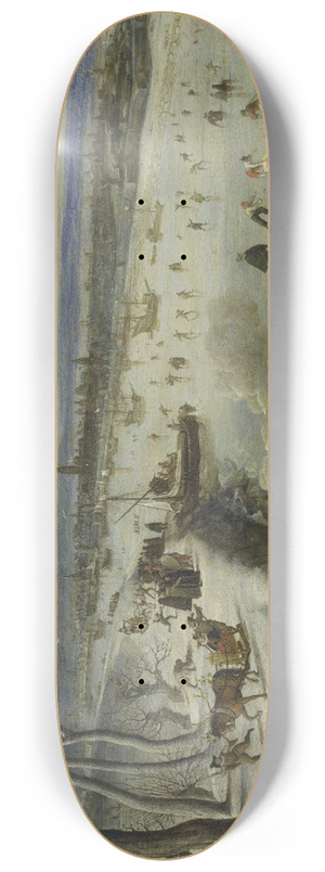 Lucas van Valckenborch - View of Antwerp with Frozen Schelde 8.25 inch art skate deck