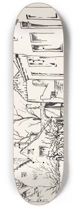Johannes Frederik Engelbert ten Klooster - Buurtje te Veere 8.25 inch art skate deck
