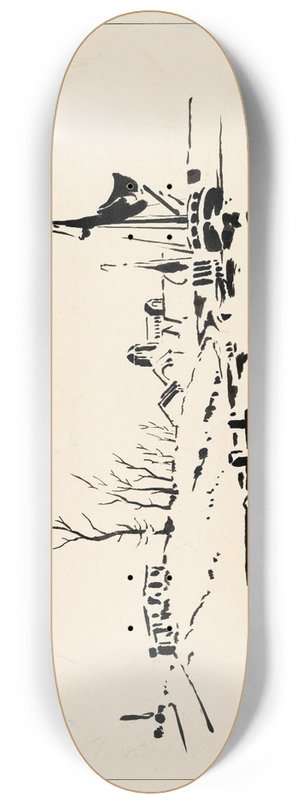 Johannes Frederik Engelbert ten Klooster - De haven en de Grote Kerk te Veere 8.25 inch art skate deck