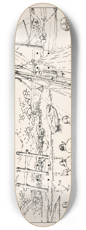 Johannes Frederik Engelbert ten Klooster - De haven te Veere 8.25 inch art skate deck