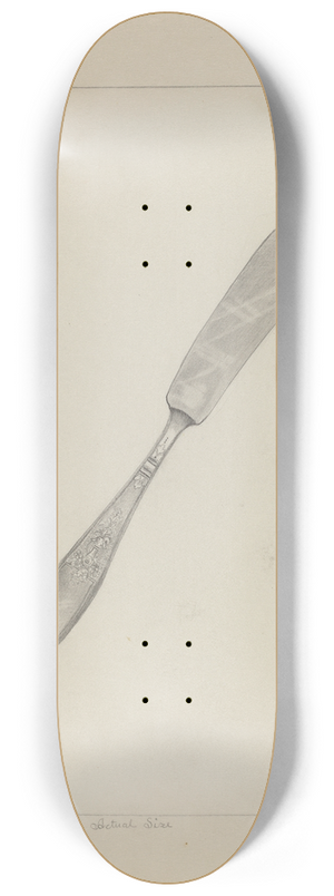 Ludmilla Calderon - Silver Knife (Rogers Silverware) 8.25 inch art skate deck