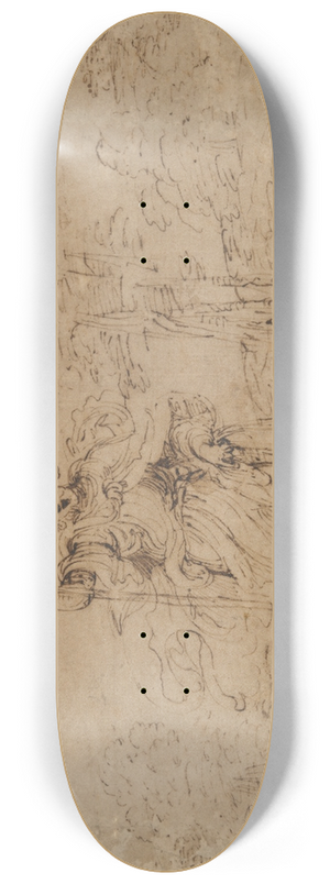 Ludovico Carracci - Saint Christopher in aLandscape 8.25 inch art skate deck