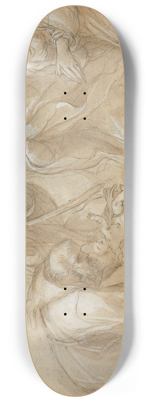 Ludovico Carracci - The Nativity with Saints Francis and Agnes 8.25 inch art skate deck