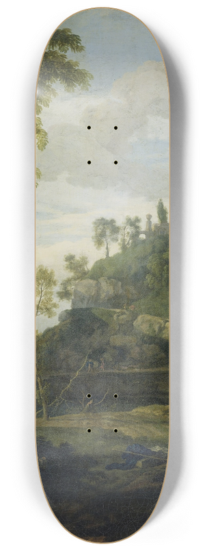Johannes Glauber - Arcadian Landscape with Salmacis and Hermaphroditus 8.25 inch art skate deck