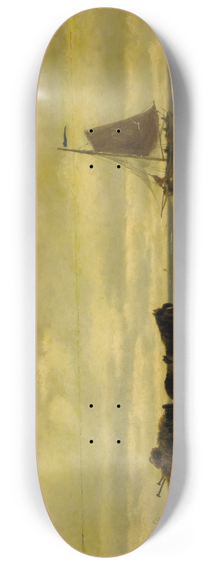 Johannes Hermanus Barend Koekkoek - Seaweed Gatherers 8.25 inch art skate deck
