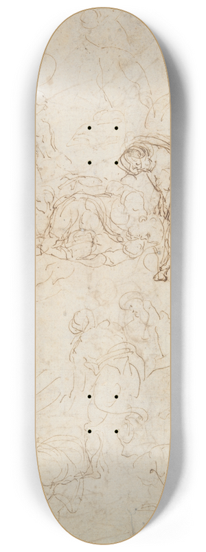 Ambrogio Giovanni Figino - Studies for a Conversion of Saul and anEntombment 8.25 inch art skate deck