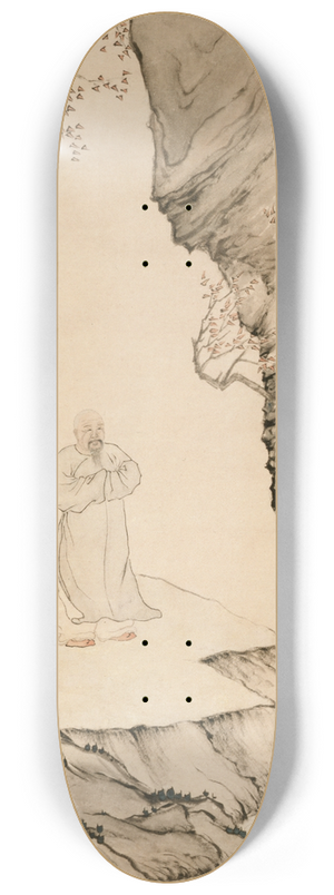 Luo Ping - Scholar Watching the Waterfall 8.25 inch art skate deck
