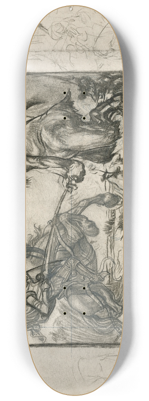 Johannes Josephus Aarts - Ridder te paard vecht met monster 8.25 inch art skate deck Johannes Josephus Aarts - Ridder te paard vecht met monster 8.25 inch art skate deck