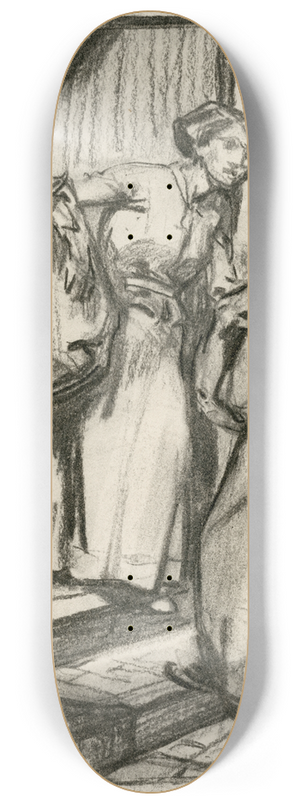 Johannes Josephus Aarts - Two women having a conversation 8.25 inch art skate deck