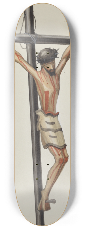 Majel G. Claflin - Bulto, Crucifix 8.25 inch art skate deck