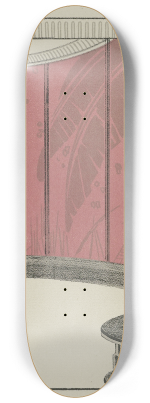 MAM - Salon de laque gris & rose 8.25 inch art skate deck