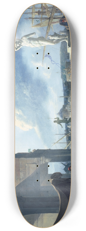 Johannes Lingelbach - A Capriccio View of Rome with the Castel SantAngelo 8.25 inch art skate deck