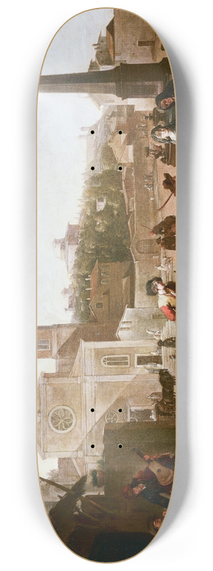Johannes Lingelbach - The Piazza del Popolo, Rome 8.25 inch art skate deck