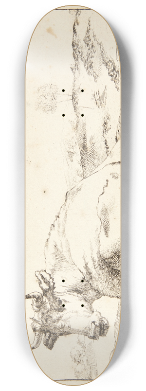 Marcus de Bye - Liggende ko, set bagfra 8.25 inch art skate deck