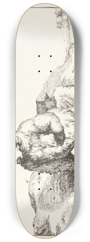 Marcus de Bye - Siddende bjrn, set forfra 8.25 inch art skate deck