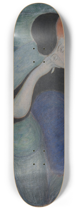 Marianne von Werefkin - interior with a seated couple 8.25 inch art skate deck