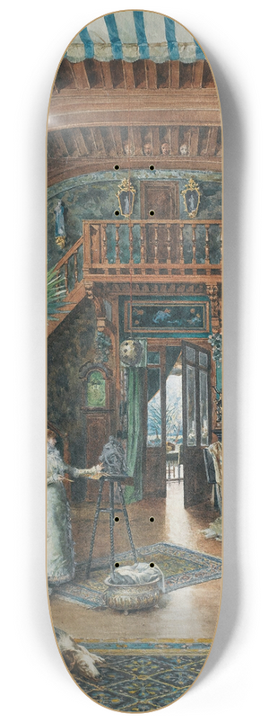 Marie-Dsire Bourgoin - Sarah Bernhardt sculpting in her studio 8.25 inch art skate deck