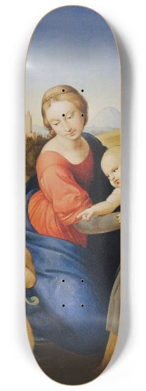 Johann Evangelist Scheffer von Leonhardshoff - Madonna and Child with St. John the Boy 8.25 inch art skate deck