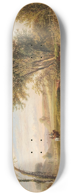 Marinus Adrianus Koekkoek - Riders in a Vast Landscape 8.25 inch art skate deck