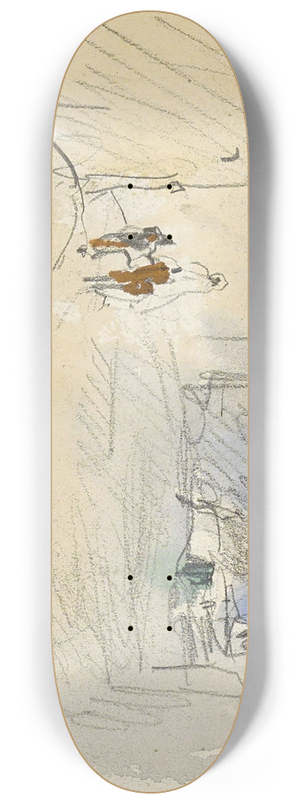 Marius Bauer - Straat met figuren in Biskra 8.25 inch art skate deck