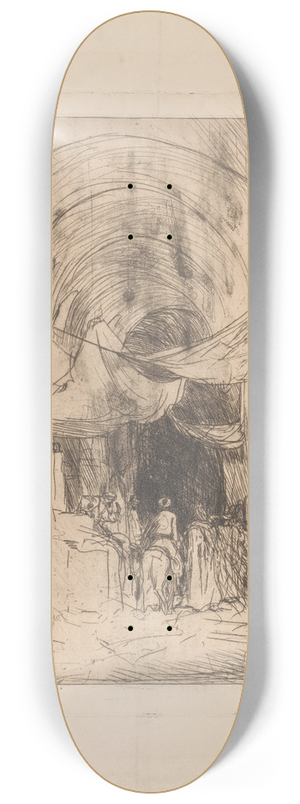 Marius Bauer - Turkse bazaar met gespannen zeilen 8.25 inch art skate deck