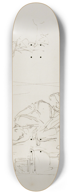 Marius Bauer - Zittende man in een interieur 8.25 inch art skate deck
