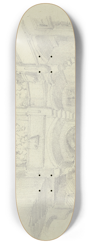 Johann Friedrich Hoff - Inner yard in Munich 8.25 inch art skate deck