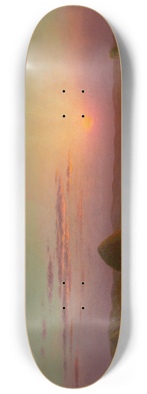 Martin Johnson Heade - Sunset over the Marsh 8.25 inch art skate deck