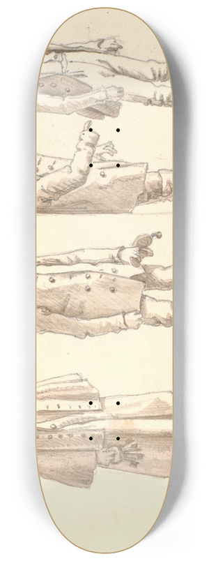 Martinus Rrbye - Fire studier af fanger fra Forbedringshuset og fangefogeden 8.25 inch art skate deck