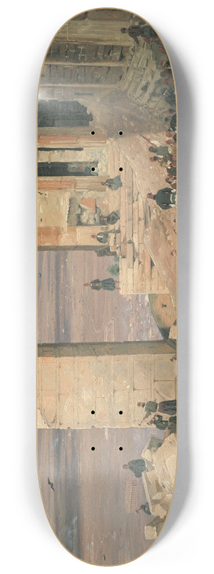 Martinus Rrbye - Greeks Working in the ruins of the Acropolis 8.25 inch art skate deck