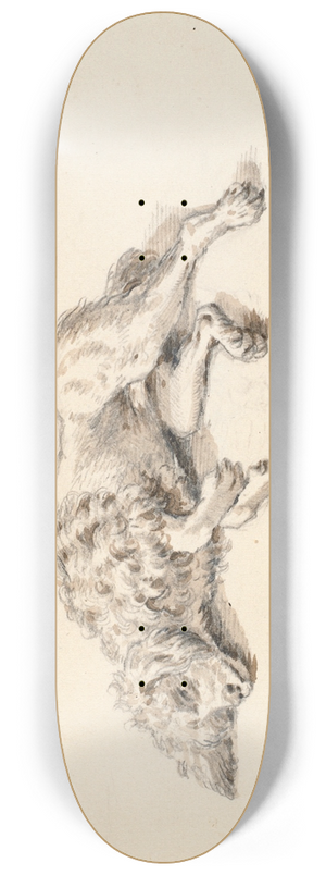 Martinus Rrbye - Liggende puddelhund 8.25 inch art skate deck