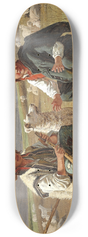 Martinus Rrbye - To italienske hyrdedrenge siddende ved ilden 8.25 inch art skate deck