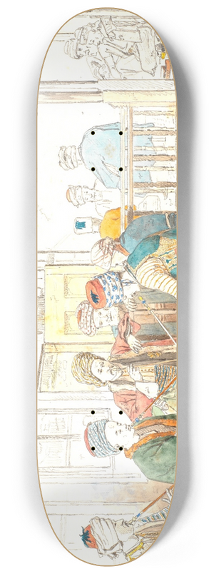 Martinus Rrbye - Tyrkere ved brtspil i caf i Chalkis 8.25 inch art skate deck