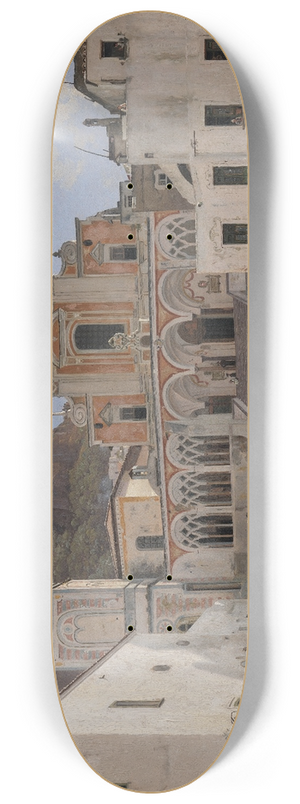 Martinus Rrbye - View of the Square in Amalfi 8.25 inch art skate deck
