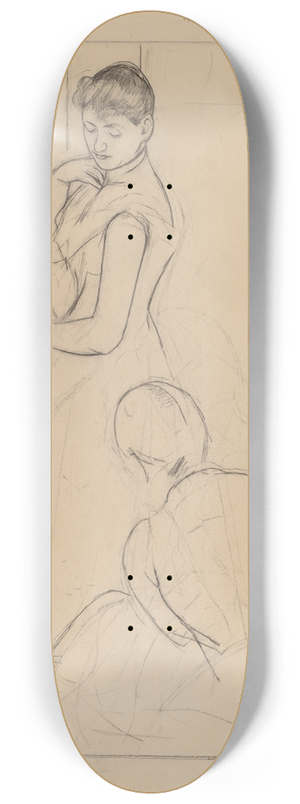 Mary Cassatt - The Fitting (recto) 8.25 inch art skate deck
