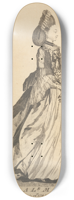 Mary Darly - A Female Macaroni 8.25 inch art skate deck