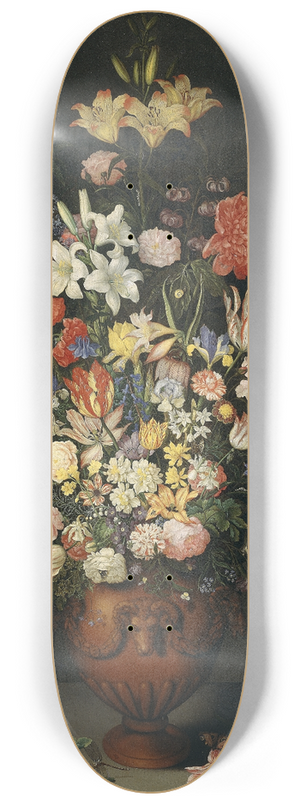 Ambrosius Bosschaert the Elder - Still Life with a Vase of Flowers 8.25 inch art skate deck
