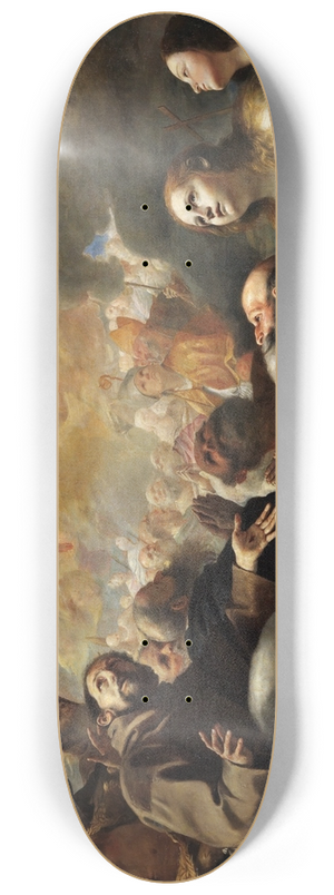 Mattia Preti - Christ In Glory With Saints 8.25 inch art skate deck