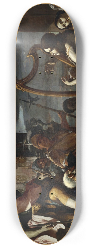 Mattia Preti - David Playing The Harp Before Saul 8.25 inch art skate deck