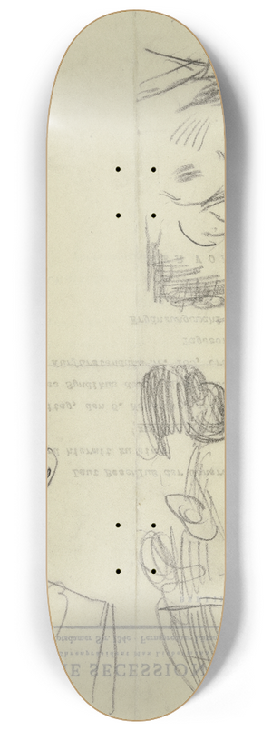 Max Beckmann - Drei Zeichnungen mit Mnnerkpfen 8.25 inch art skate deck