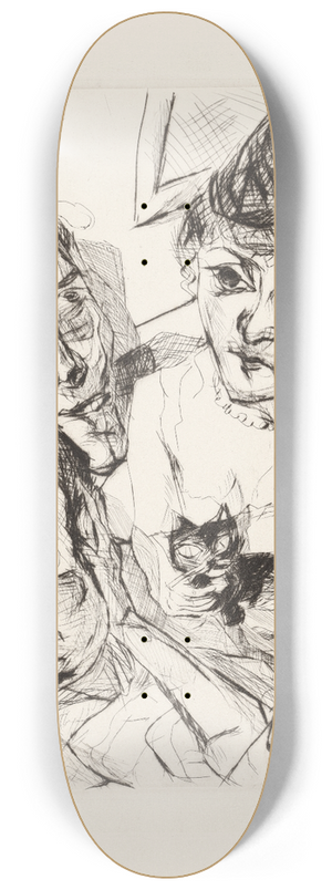 Max Beckmann - Evening (Self-Portrait with the Battenbergs) 8.25 inch art skate deck