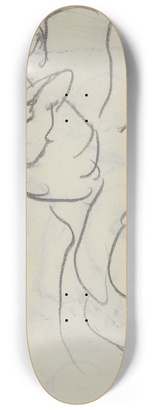 Max Beckmann - Fridel Battenberg auf dem Sofa sitzend (Karikatur) 8.25 inch art skate deck