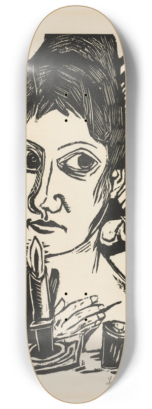 Max Beckmann - Woman with Candle 8.25 inch art skate deck