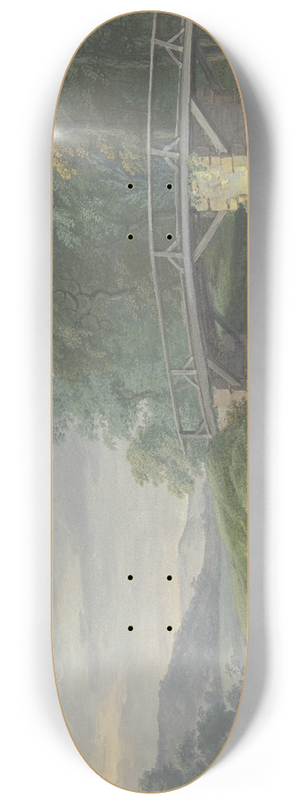 Johann Georg Pforr - Pferde in der Schwemme bei einer Brcke, rechts zwei Wscherinnen 8.25 inch art skate deck