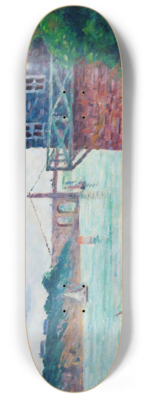 Maximilien Luce - Lzardrieux, Le Pont Suspendu 8.25 inch art skate deck