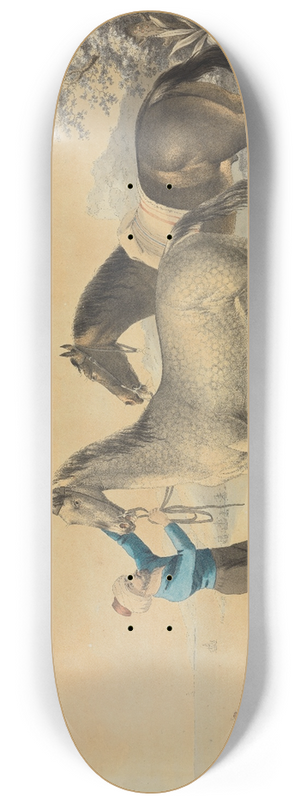 Johann Georg Pforr - Trke mit zwei Pferden am Meer 8.25 inch art skate deck