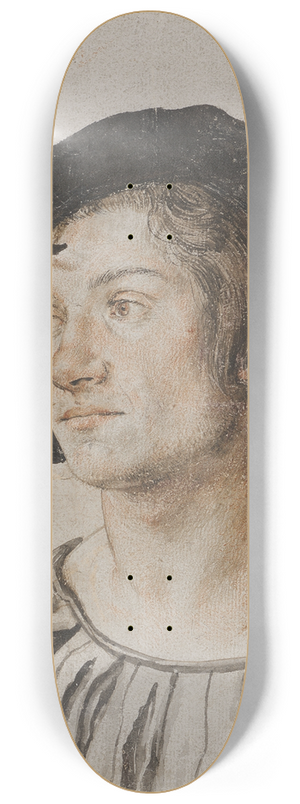 Ambrosius Holbein - Portrait of a Young Man 8.25 inch art skate deck Ambrosius Holbein - Portrait of a Young Man 8.25 inch art skate deck