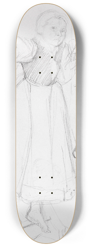 Max Liebermann - Tiroler Mdchen, auf einer Stufe stehend 8.25 inch art skate deck